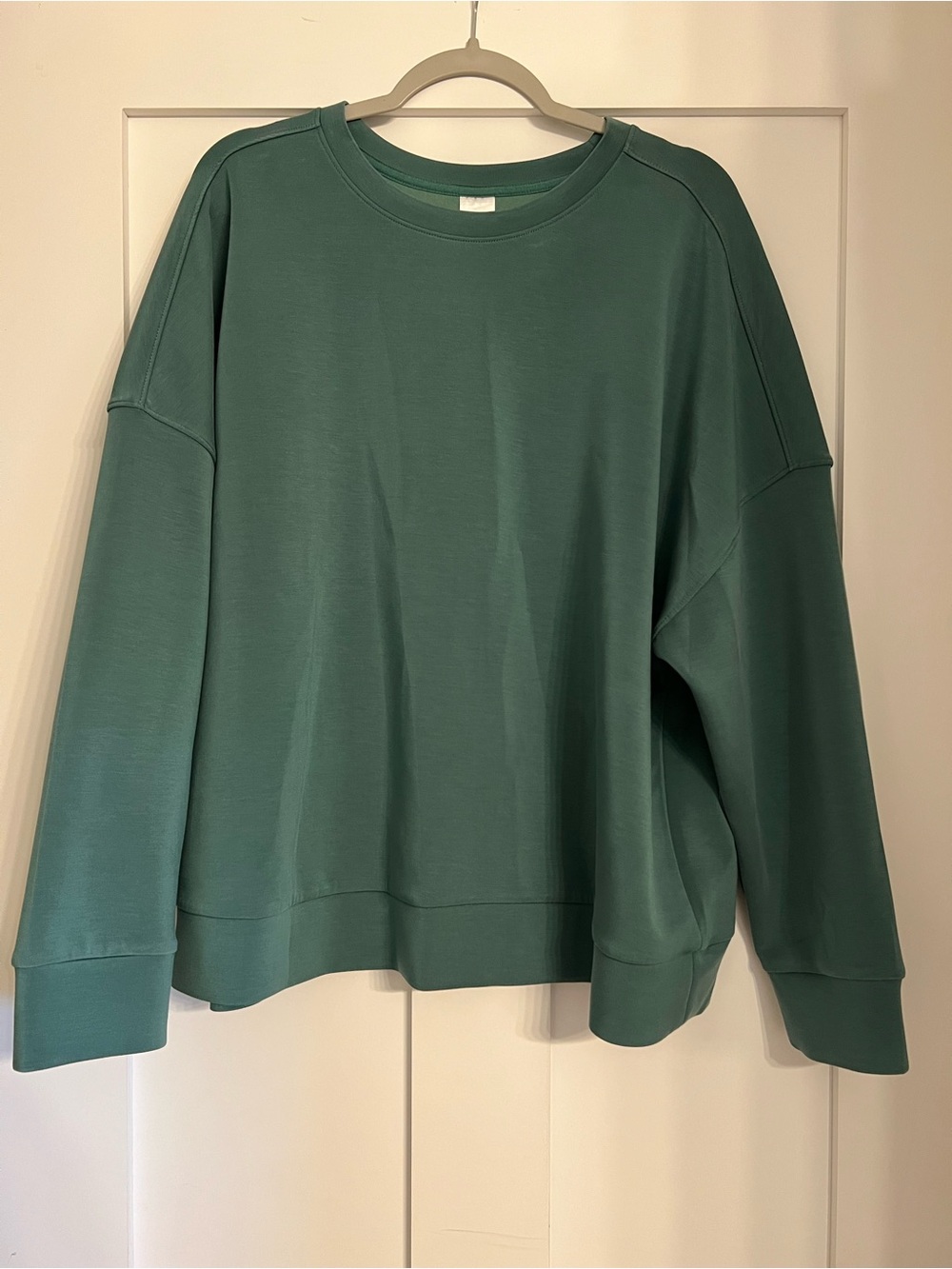 Relaxed Crewneck Sweater in Teal - Women's Sweaters